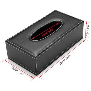 Hoes voor papieren zakdoekverpakking - zwart - PU-leer