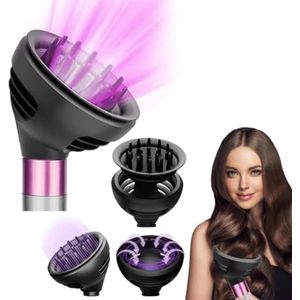 PromoHome Professionele Krul- en Golfdiffuser Geschikt voor Dyson Airwrap HS01, HS05, HS08- 2 Luchtstroomstanden en 24 Verlengde Tanden