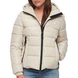 Superdry Hooded Spirit Sports Puffer Dames Jas - Pelican - Maat M