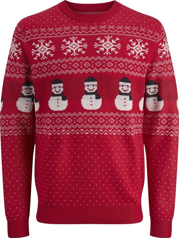 JACK & JONES kersttrui gebreid rood