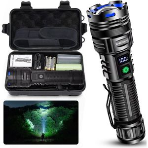 Ultra Krachtige Oplaadbare LED Zaklamp – 5000 Lumen – 5 Standen – Zoomfunctie – IP65 Waterdicht – Powerbank Functie – Militaire Zaklamp – 26650 mAh Oplaadbare Batterij - Zaklamp op batterijen