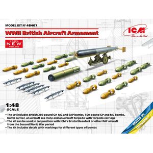 1:48 ICM 48407 WWII British Aircraft Armament Plastic Modelbouwpakket