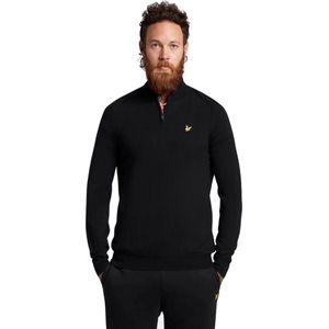 Lyle and Scott Merino 1/4 Zip Pullover casual sweater heren zwart