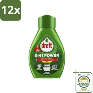 Dreft - Afwas Spray - 3-in-1 Power Citroen - Navulverpakking - 500 ml - Voordeelverpakking - 12 stuks - Vaatwasser - Schoonmaak