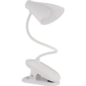Relaxdays Bureaulamp led touch - tafellamp - klemfunctie - dimbaar - oplaadbaar - modern - wit