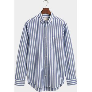Gant - College Overhemd Streep Blauw - Heren - Maat XL - Regular-fit