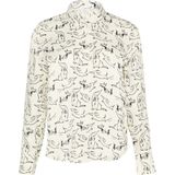 s.Oliver - Blouse - Satijn - Met All-over Print - Lange Mouwen