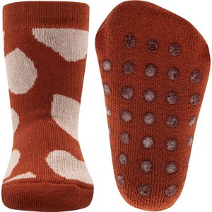 Antislipsok Ewers Oranjebruin met Beige Harten - Biologisch Katoen GOTS-21/22