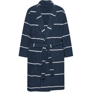 Ulla Popken Ochtendjas  nachtblauw / wit