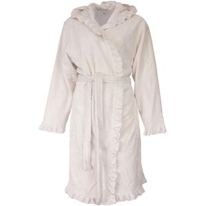 Tenderness Dames Badjas - Fleece - Gebroken Wit - Maat L