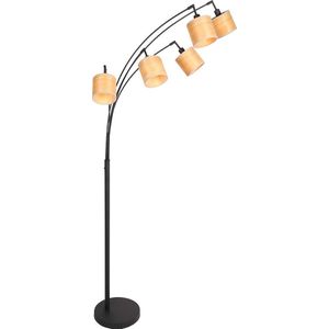 Steinhauer vloerlamp Bambus - zwart - bamboe - 3671ZW