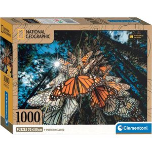 Clementoni - Puzzel - 1000 Stukjes - National Geographics - Vlinder - Puzzel Voor Volwassenen