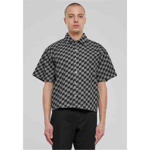 Urban Classics - Laser Check Printed Boxy Overhemd - L - Zwart