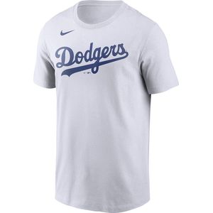 Nike Mlb La Dodgers Wordmark T-shirt Met Korte Mouwen Wit M