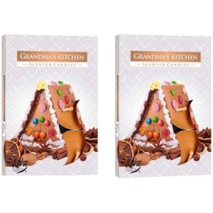 Grandma's Kitchen Kerstmis - Waxinelichtje - Theelichtje - Geurkaarsje - 2x 6 stuks