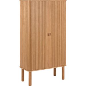 Wandkast Naturel MDF - Schuifdeuren - 80x40x145cm - Rustam - Giga Living