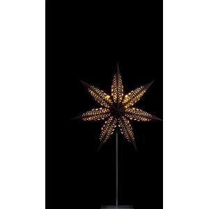 Sterntaler decoratieve ster | Kerststerpapier | Fluweel | Vouwster met standaard | 45cm | Binnen | gloeilamp | Stekker