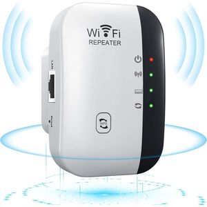 WiFi Repeater 300 Mbps WLAN Versterker 2,4 GHz - WiFi Signaal Uitbreiding - Verbindingsverbeteraar met RJ45 Poort - met Repeater/AP Mode en WPS Functie - Dekking 300 m2 - Doordringend