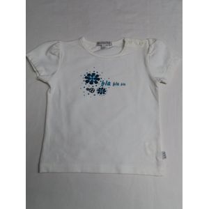 T shirt met korte mouw - Meisje - Wit met blauwe bloem - 18 maand 86