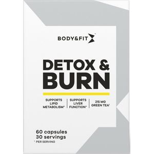 Body & Fit Detox & Burn - Fatburner - Afslankpillen - Groene Thee Supplement met Cafeïne - 60 capsules