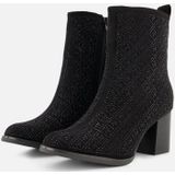 POSH by Poelman - Enkellaarsjes - Zwart - Textiel