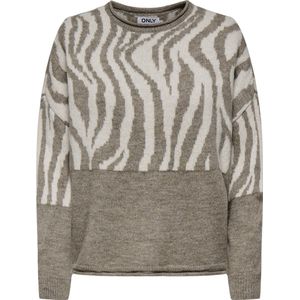 Only - ONLJADE ANIMAL LS O-NECK NOOS KNT - Gebreide Trui - Mermaid - Ronde Hals - Lange Mouwen