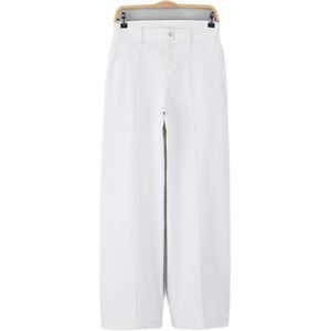 Trendyol Witte Jeans Met Hoge Taille, Geribbelde Details En Wijde Pijpen, Twoss25Je00310