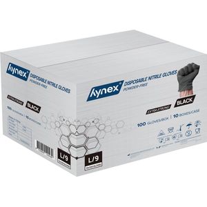 Hynex nitril wegwerphandschoenen 5g Maat L - 1000 stuks - Extra Sterk - Zwart - Poedervrij - Latex vrij - Niet Steriel
