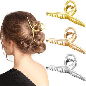 Grote haarklemmen set - Metalen haarspelden voor dik haar met antislip grip