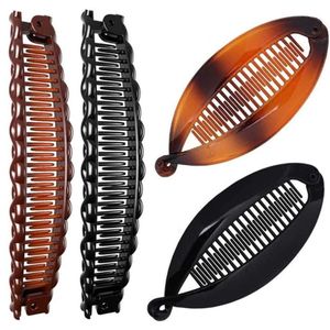 Allecto plus - Set van 4 banaan haarclips voor dun fijn krullend haar - Vissenstaart antislip kammen voor meisjes en vrouwen - Vintage stijl hars gereedschap