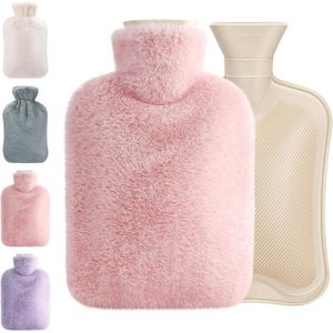 Zachte Warmwaterkruik 1,8 Liter met Pluizige Bekleding - Langdurige Warmte en Snelle Pijnverlichting - Perfect Cadeau voor Iedereen