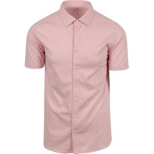 Desoto - Short Sleeve Jersey Overhemd Roze - Heren - Maat M - Slim-fit