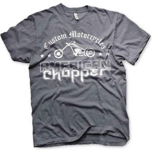 American Chopper Heren Tshirt -XL- Washed Logo Grijs