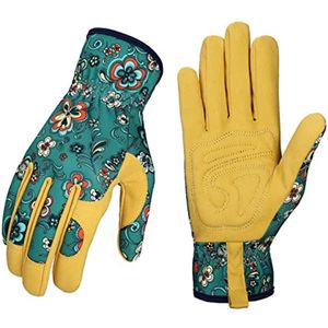 Leren Tuinhandschoenen voor Dames - Ideaal voor Wieden, Graven, Planten, Harken en Snoeien