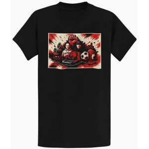 Ultras Voetbal T-shirt – Zwart Maat M – Streetwear Stijl – Fan Supporter Design voor Heren & Dames