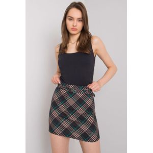 Mini rok - Dames Rok - Maat S - Geruit - Meerkleurig - Groen