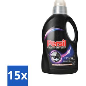15 x Persil Color Detergent - Vloeibaar Wasmiddel - Donkere Was - 25 Wasbeurten - Donkere Was - Kleurbehoud - Vlekverwijdering - Fris - Wasmiddel