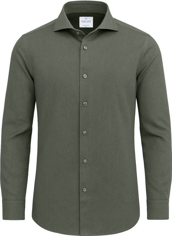 Vercate - Linnen Overhemd - Olijf
