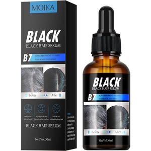 MOIKA | Haarserum - Haargroei Stimulator - Tegen Haaruitval - Haargroei Serum - Baardgroeimiddel | Baardgroei Olie | Olie tegen grijshaar | Anti-Grijs Serum Black Hair Serum | Anti-grijs, Anti-haaruitval & Haargroei Stimulator