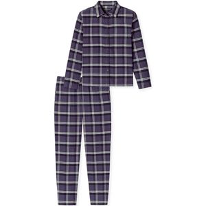 SCHIESSER - Selected Premium Warming - Pyjama - Indigo/Wit - 2-delig