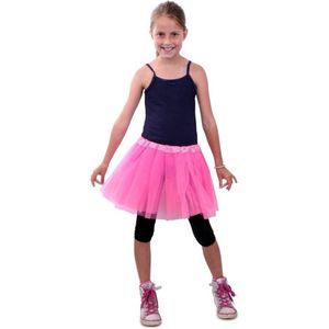 Dans & Entertainment Kostuum | Tule Rokje Kinderen Roze Meisje | One size | Carnaval kostuum | Verkleedkleding