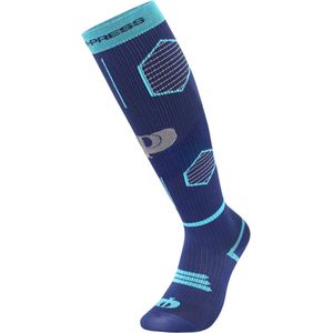 Com-Press BlueShine Reflect – Compressie Sokken / Compressiekousen – Hardlopen & Sport – Reflecterend – Ademend – Unisex