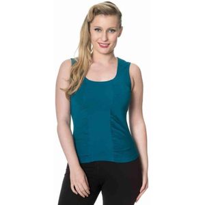 Dancing Days - HEAD OVER HEELS Mouwloze top - L - Blauw/Groen