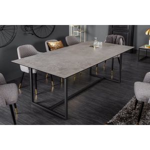 Moderne eettafel SYMBIOSE 200cm keramiek in betonlook 200cm