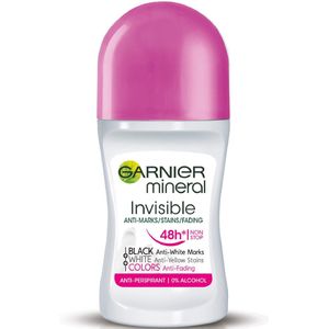 Garnier Mineral Ladies Roll On Invisible Black, White and Colours 50ml