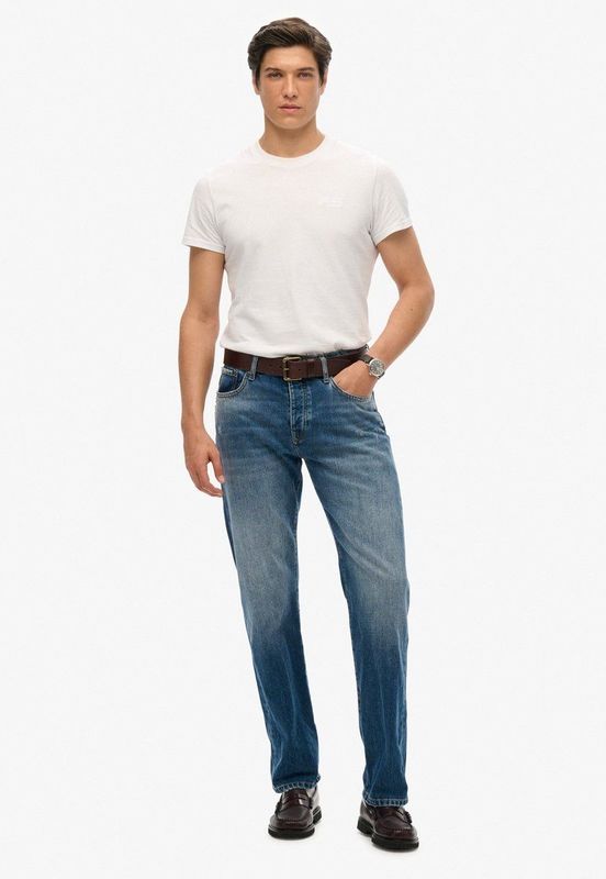 Superdry - Vintage Straight Fit Jeans - Mid Blue - Denim