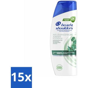 15 x Head & Shoulders - Shampoo - Jeukende Hoofdhuid - 100% Roosvrij - 300 ml - Anti-roos Shampoo - Hoofdoorzaak Roos - Jeukende Hoofdhuid - Microbioom Balans - PH Balans