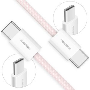 imoshion Kabel - USB C naar USB C Kabel - 2 meter - Snellader 60W - USB-C Oplader Kabel - Geschikt voor o.a. Apple iPhone 15/16 - Roze