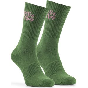 Felix - Performance Step - Groene Sportsokken - Dames/Heren - Katoen - Schokdempend Naadloos & Compressiezone