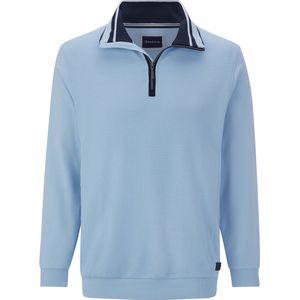 MODORO - Sweatshirt - Lichtblauw - Opstaande Kraag - Elastische Boorden